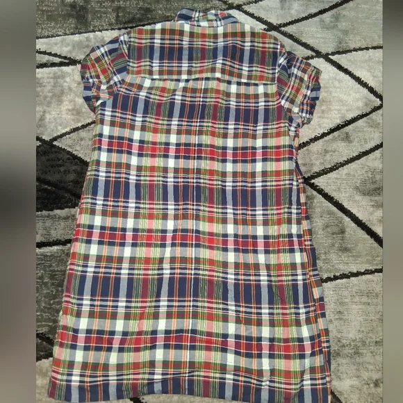 EUC J. Crew Factory Madras Size XL Plaid Button Down Shirt Dress!! - Picture 11 of 14